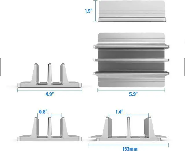 Alt view image 5 of 5 - MagicHold Double Slot Vertical Laptop Tablet Stand Mount Space -Saving Storage for Laptop Chromebook Tablet Smartphone,Compatible with MacBook,iPAD