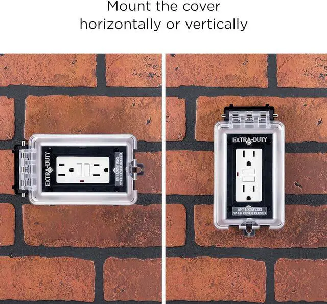 Alt view image 5 of 7 - UltraPro, Black, Outdoor Electrical Outlet Cover, Single Gang, Weatherproof Enclosure, Rated for Wet Locations, 49204