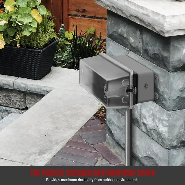 Alt view image 6 of 7 - ENERLITES Extra-Duty Weatherproof Enclosure, Outdoor Outlet Cover, Outdoor Decorator/GFCI Receptacles, Dual Installation, Horizontal or Vertical Use, 1-Gang 6.1 x 3.4 x 2.8, Clear Cover, IUC1HV-D