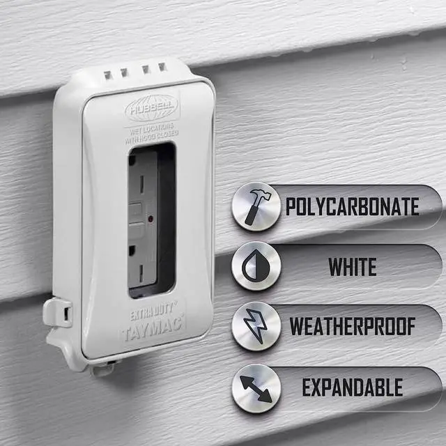 Alt view image 7 of 7 - TAYMAC ML500W Single-Gang Mount 16-in-1 Flat Nonmetallic Weatherproof Vertical/Horizontal, 1-Pack, White