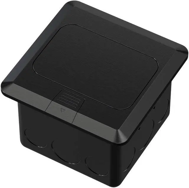 Alt view image 2 of 6 - KYHSHJ Pop Up Floor Electrical Outlet Box Kit20 Amp Stainless Steel TR Tamper-Resistant Duplex Receptacle Outlet Corrosive Resistant HardwareETL Listed, Black