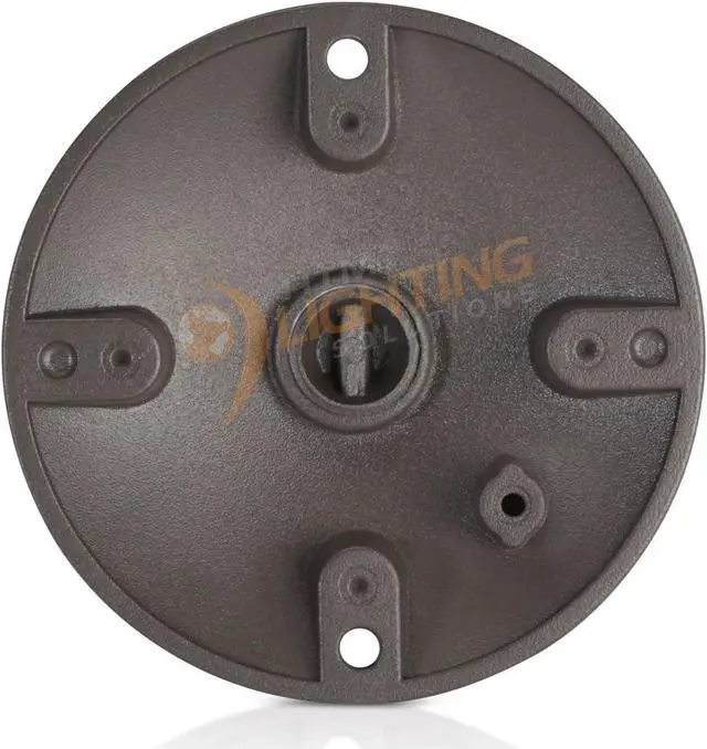 Alt view image 5 of 5 - 4 in. Round Weatherproof Electrical Junction Box Cover with 1/2 in. NPT Thread Outlet for Indoor/Outdoor Use  Landscape Accessories  Bronze (4-Pack)