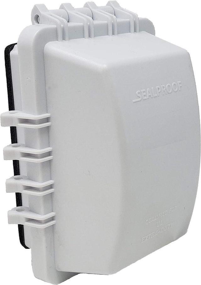 Sealproof 1-Gang Weatherproof In Use Outlet Cover  Horizontal/Vertical Outdoor  Plug and Receptacle Protector, Lockable Bubble Cover, UL Extra Duty  Compliant, 18 Configurations, White 