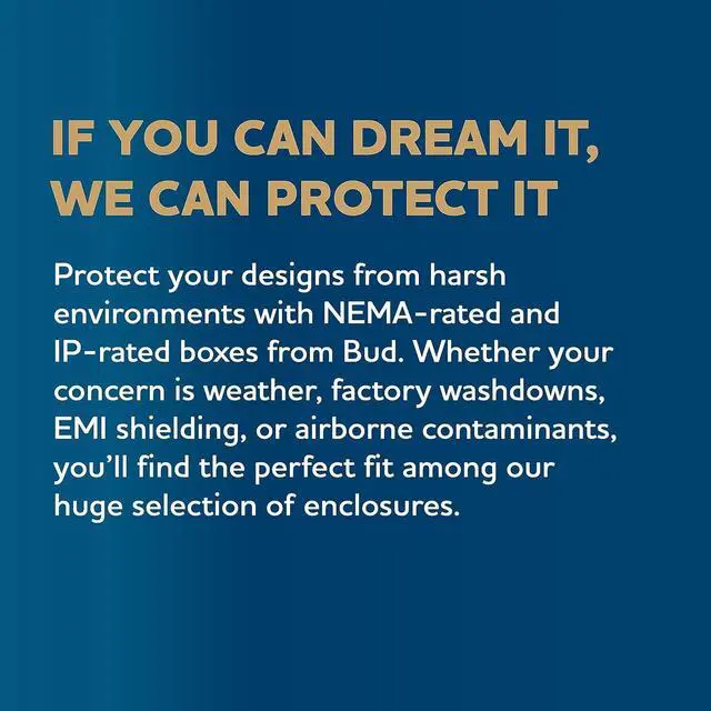 Alt view image 7 of 7 - BUD Industries NBF-32422 Plastic Outdoor NEMA Economy Box 13.78" L x 9.84" W x 5.91" H, Gray