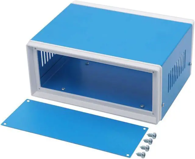 Main image of Zulkit Electronic Enclosures Blue Metal Enclosure Project Case DIY Box Junction Case Enclosure Preventive Case 6.7 x 4.3 x 3.1 inch(170 x130x80mm)