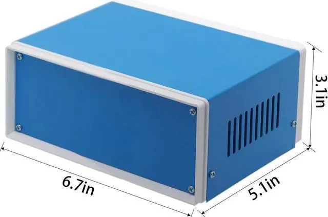 Alt view image 2 of 7 - Zulkit Electronic Enclosures Blue Metal Enclosure Project Case DIY Box Junction Case Enclosure Preventive Case 6.7 x 4.3 x 3.1 inch(170 x130x80mm)