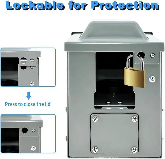 Alt view image 5 of 7 - 50 Amp 6-50R Outlet Box 250 Volt, Enclosed Lockable Weatherproof Outdoor Electrical NEMA 6-50R Receptacle Panel Heavy Duty Box Pre-Drilled, For Welder EV RV Electric Car Generator, ETL Listed