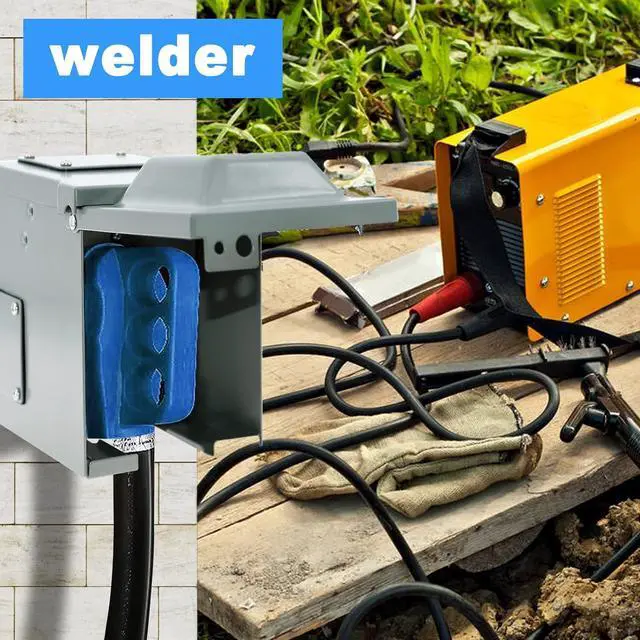 Alt view image 7 of 7 - 50 Amp 6-50R Outlet Box 250 Volt, Enclosed Lockable Weatherproof Outdoor Electrical NEMA 6-50R Receptacle Panel Heavy Duty Box Pre-Drilled, For Welder EV RV Electric Car Generator, ETL Listed