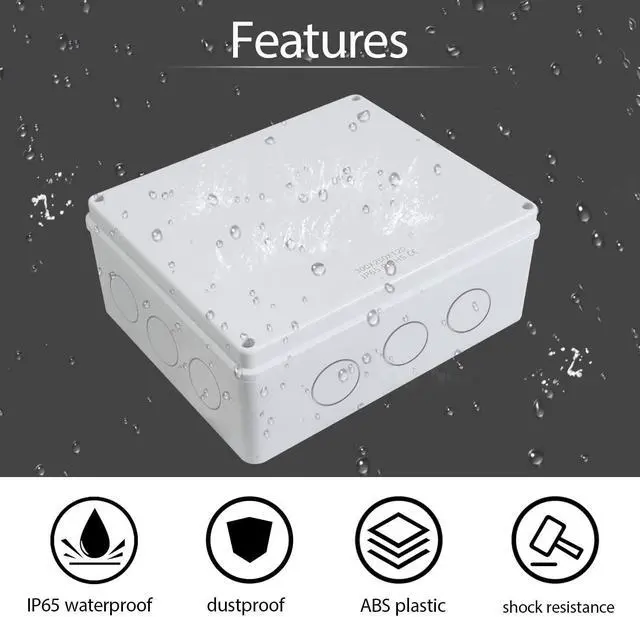 Alt view image 5 of 7 - LeMotech Junction Box, Electrical Box IP65 Water Resistant Dustproof ABS Plastic Project Enclosure for Electronics White 11.8 x 9.8 x 4.7 inch