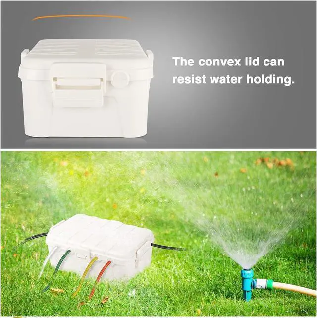 Alt view image 4 of 7 - Flemoon Large Outdoor Electrical Box (12.5 x 8.5 x 5 inch), IP54 Waterproof Outdoor Extension Cord Cover Weatherproof, Protect Outlet, Plug, Socket, Timer, Power Strip, Holiday Light Decoration, White