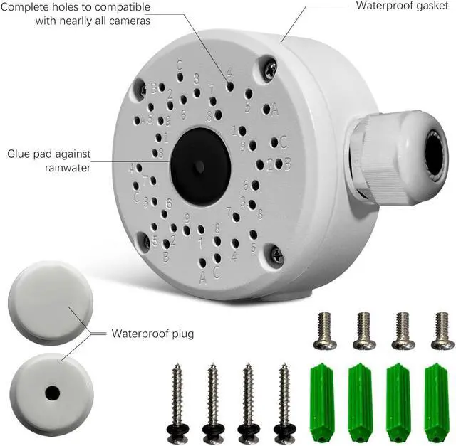 Alt view image 5 of 7 - (New Upgrade) Security Camera Junction Box,Universal IP Camera Mount,Security Camera Bracket Outdoor,Metal Aluminum Waterproof Security Camera Mount,Blink Camera Mount