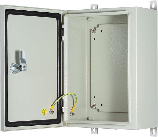 Main image of Metal Enclosure, IP65 Waterproof Electrical Box for Indoor and Outdoor Projects, Includes Mounting Plate and Wall Bracket 350×250×150mm (14"×10"×6")