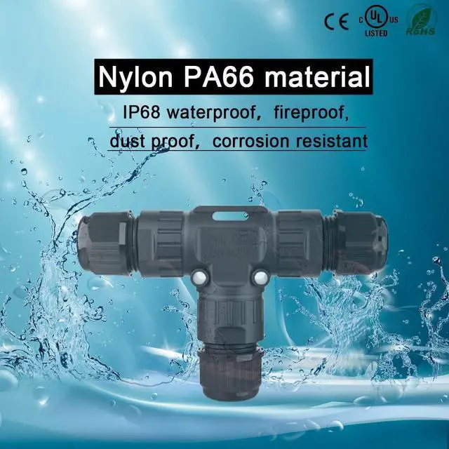 Alt view image 2 of 7 - Waterproof Cable Connectors 3 Way IP68 Waterproof Electrical Junction Box for Cables Ø 5-12 mm, UL Listed, Pack of 3, (3 Way)