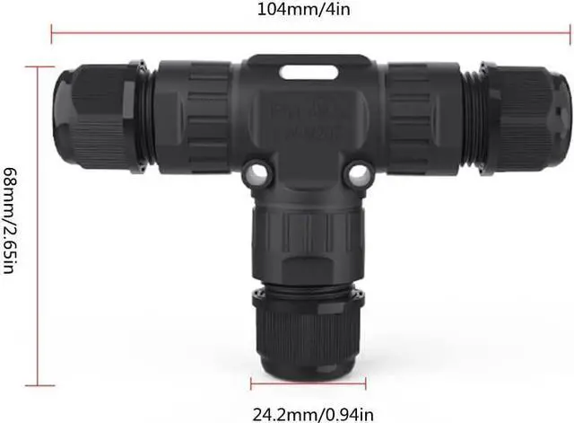 Alt view image 6 of 7 - Waterproof Cable Connectors 3 Way IP68 Waterproof Electrical Junction Box for Cables Ø 5-12 mm, UL Listed, Pack of 3, (3 Way)
