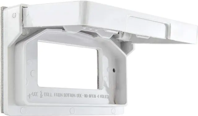 Alt view image 2 of 7 - RV Exterior Power Outlet Cover Plate | For GFI/GFCI Receptacles | Weatherproof Seal (White)