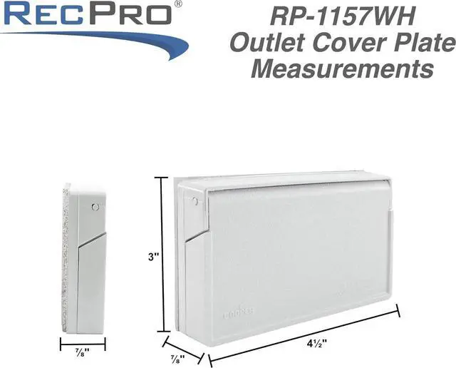 Alt view image 3 of 7 - RV Exterior Power Outlet Cover Plate | For GFI/GFCI Receptacles | Weatherproof Seal (White)