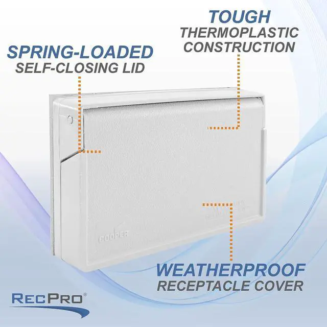 Alt view image 4 of 7 - RV Exterior Power Outlet Cover Plate | For GFI/GFCI Receptacles | Weatherproof Seal (White)