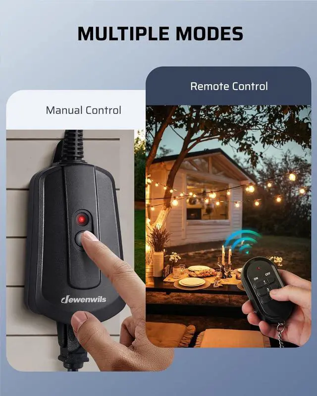 Alt view image 5 of 7 - DEWENWILS Outdoor Wireless Remote Control Outlet Kit, Waterproof Electrical Plug for Indoor Outdoor Lights, Separately Controlled 3 Pack Receivers, 100 Feet RF Signal, UL Listed