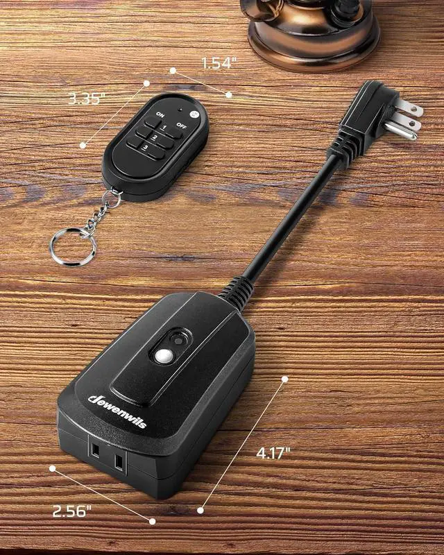 Alt view image 7 of 7 - DEWENWILS Outdoor Wireless Remote Control Outlet Kit, Waterproof Electrical Plug for Indoor Outdoor Lights, Separately Controlled 3 Pack Receivers, 100 Feet RF Signal, UL Listed
