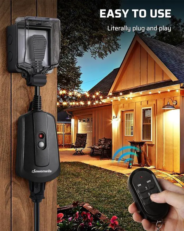 Alt view image 3 of 7 - DEWENWILS Outdoor Wireless Remote Control Outlet Kit, Waterproof Electrical Plug for Indoor Outdoor Lights, Separately Controlled 3 Pack Receivers, 100 Feet RF Signal, UL Listed