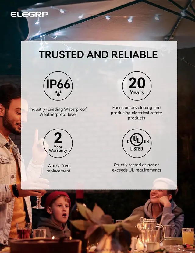 Alt view image 6 of 7 - Outdoor Smart Dimmer Plug Waterproof IP66, Smart WiFi Plug with 2 Individually Sockets, Compatible with Alexa & Google Assistant, Outdoor Dimmer for String Lights, UL Listed, 2 Pack, Grey