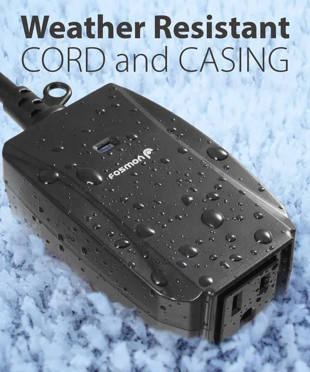 Alt view image 2 of 7 - Fosmon WavePoint Wireless Remote Control Outdoor Electrical Outlet Switch Weatherproof Heavy Duty 3-Prong Plug-in ETL Listed (Battery Included) 1 Pack
