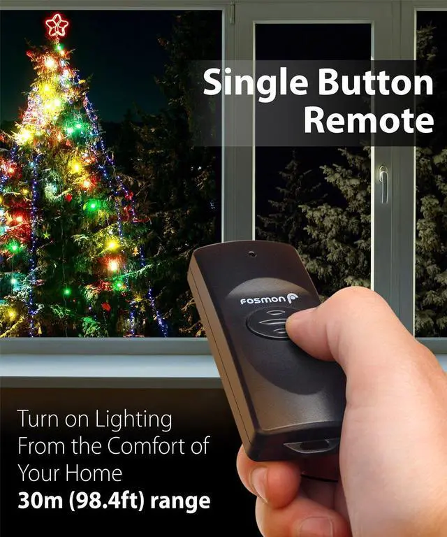 Alt view image 3 of 7 - Fosmon WavePoint Wireless Remote Control Outdoor Electrical Outlet Switch Weatherproof Heavy Duty 3-Prong Plug-in ETL Listed (Battery Included) 1 Pack