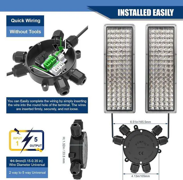 Alt view image 2 of 6 - Junction Box Cable Connector Waterproof Cable Connector Junction Box Waterproof Electrical Connector Box 2-6 Way 22-10 AWG 32A for Ø4-9mm Cable (Easy to Install)