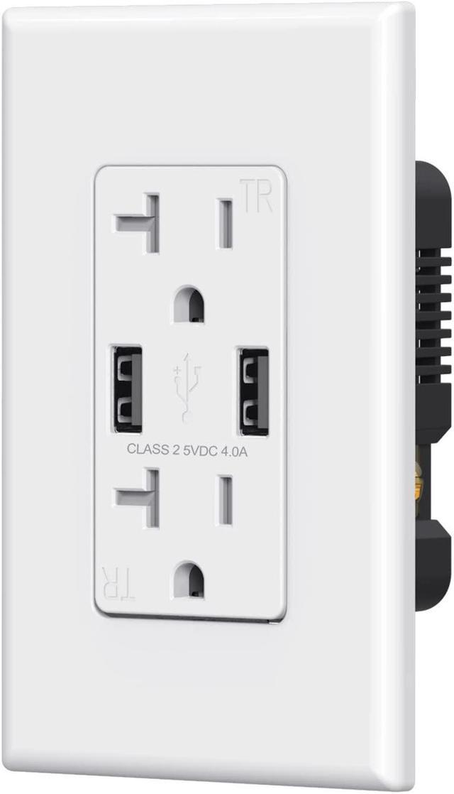 ELEGRP USB Charger Wall Outlet Dual High Speed 4.0 Amp USB Ports