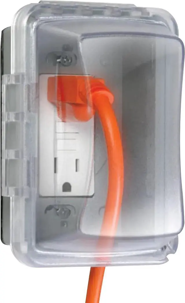 Main image of TayMac MM510C Single-Gang Horizontal/Vertical Weatherproof Receptacle Cover, 3.75 Inches Deep, Clear