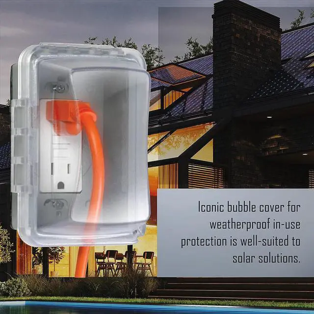 Alt view image 6 of 7 - TayMac MM510C Single-Gang Horizontal/Vertical Weatherproof Receptacle Cover, 3.75 Inches Deep, Clear