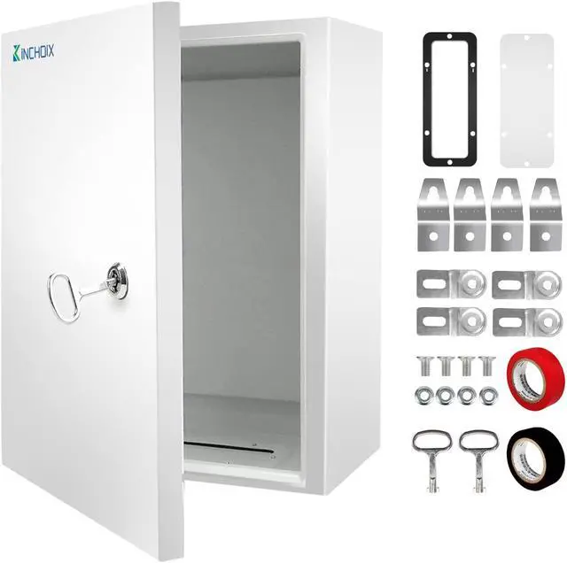 Main image of Outdoor Electrical Box 12 x 10 x 6'' NEMA 4X Enclosure Waterproof Steel Box Electrical Lockable Junction Box Outdoor Electrical Enclosure