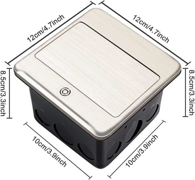 Alt view image 3 of 7 - 4.8A USB Pop Up Floor Electrical Outlet Cover Box Kit | 20 Amp Chargers Pop Up Floor Waterproof Electrical Outlet Receptacle,Corrosive Resistant Hardware,ETL Listed,Metallic
