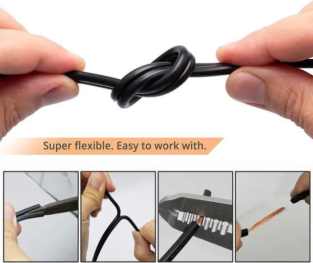 Alt view image 4 of 6 - 14/2 Low Voltage Landscape Wire, 14 Gauge Wire 2 Conductor 50 Feet, Low Voltage Wire, Outdoor Direct Burial Electrical Wire, Copper Wire