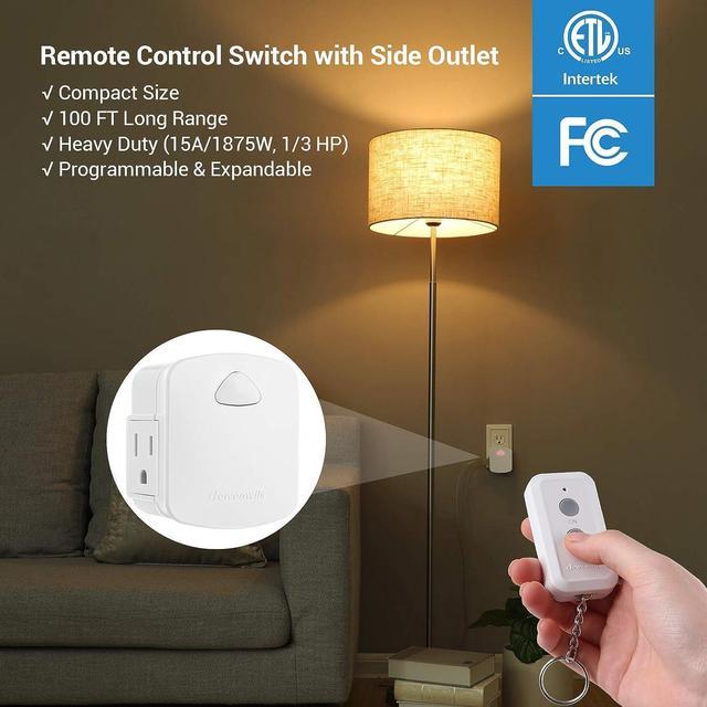 DEWENWILS Indoor Wireless Remote Control Outlet Switch, 15A/1875-Watt, 100 ft. RF Range - White