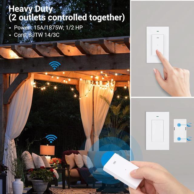 Generic DEWENWILS Outdoor Indoor Remote Control Outlet Power Strip  Weatherproof, Expandable Wireless Electrical Plug in Light