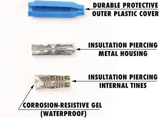 Alt view image 2 of 7 - B Connectors Wire Splices Gel Filled, Waterproof Electrical Wire Crimp Bean Type Cable Connector for Outdoor Telephone Phone Security Lighting (White 500pcs & Blue 500 pcs)