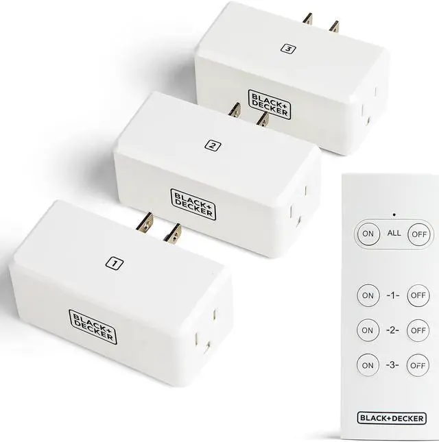 Alt view image 2 of 7 - BLACK+DECKER Wireless Remote-Control Outlet, Pack of 3 Outlets, 1 Remote - Premium Light Switches