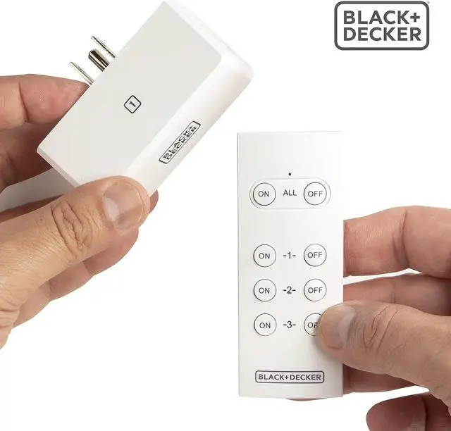 Alt view image 6 of 7 - BLACK+DECKER Wireless Remote-Control Outlet, Pack of 3 Outlets, 1 Remote - Premium Light Switches
