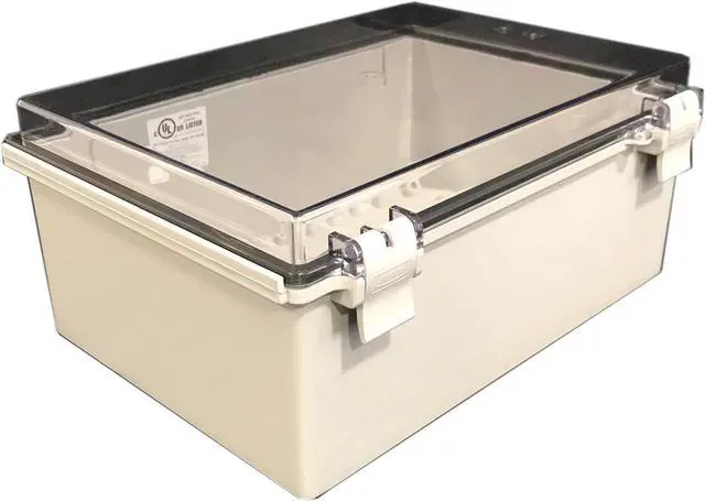 Main image of BUD Industries NBF-32422 Plastic Outdoor NEMA Economy Box 13.78" L x 9.84" W x 5.91" H, Gray