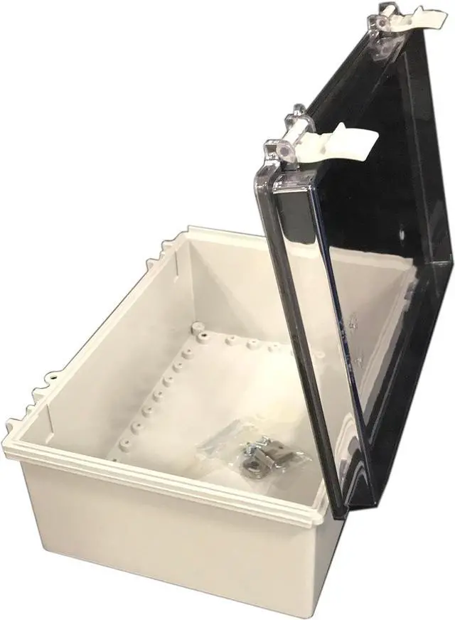Alt view image 3 of 7 - BUD Industries NBF-32422 Plastic Outdoor NEMA Economy Box 13.78" L x 9.84" W x 5.91" H, Gray