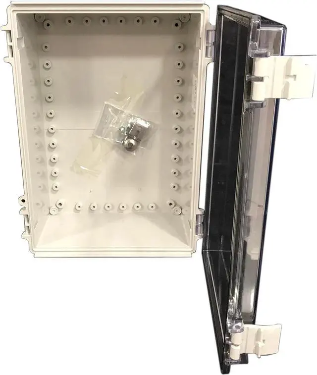 Alt view image 5 of 7 - BUD Industries NBF-32422 Plastic Outdoor NEMA Economy Box 13.78" L x 9.84" W x 5.91" H, Gray