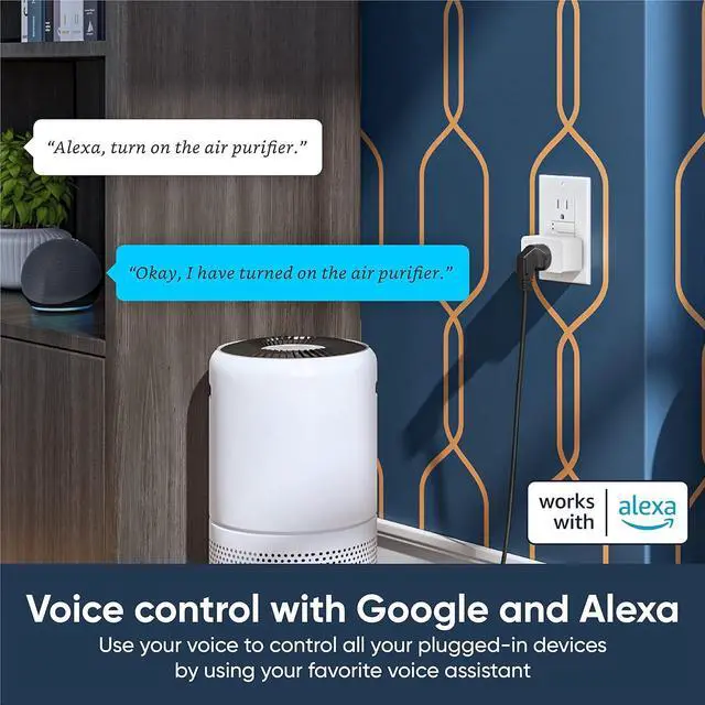 Alt view image 4 of 5 - Wyze Plug, 2.4GHz WiFi Smart Plug, Works with Alexa, Google Assistant, IFTTT, No Hub Required, Two-Pack, White