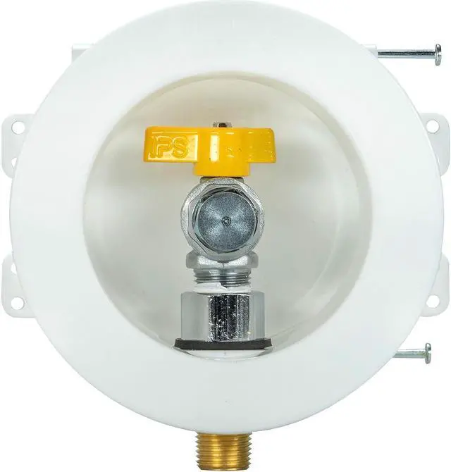 Alt view image 3 of 3 - Water-Tite 88106 Mini Round Gas Outlet Box - 1/2-Inch Valve for Iron Pipe, White Plastic