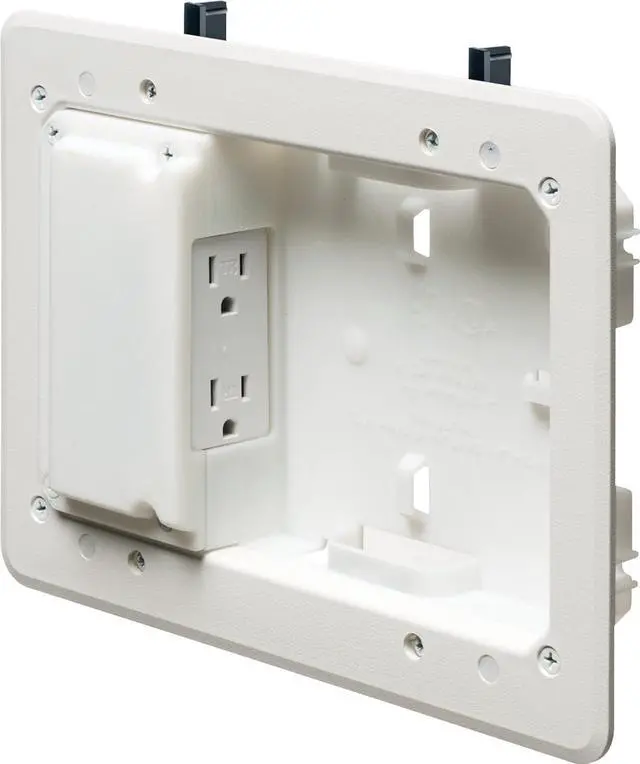 Main image of Arlington TVL508-1 Low Profile TV Box for Shallow Walls, 8-inch x 5-inch Box, 1/2-inch or 5/8-Inch Drywall, 1-Pack