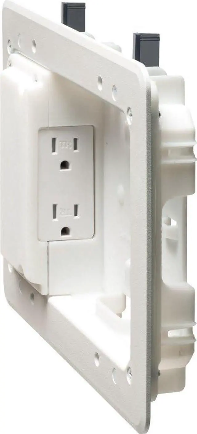 Alt view image 2 of 5 - Arlington TVL508-1 Low Profile TV Box for Shallow Walls, 8-inch x 5-inch Box, 1/2-inch or 5/8-Inch Drywall, 1-Pack
