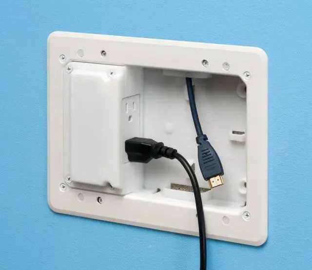 Alt view image 5 of 5 - Arlington TVL508-1 Low Profile TV Box for Shallow Walls, 8-inch x 5-inch Box, 1/2-inch or 5/8-Inch Drywall, 1-Pack