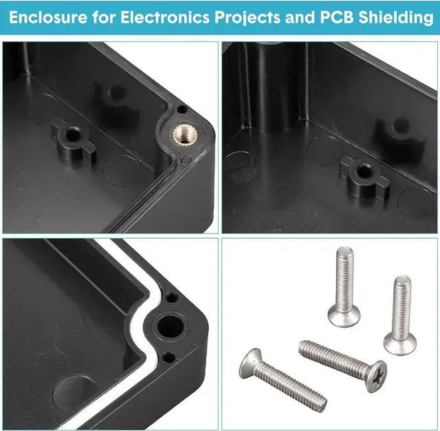 Alt view image 5 of 7 - 8 Pieces Plastic Junction Box Waterproof Project Box Electrical Box Electrical Enclosure Box Outdoor Electrical Project Case Black 3.94 x 2.68 x 1.97 Inches for Outdoor Use