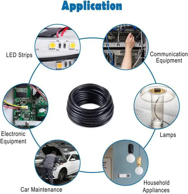 Alt view image 6 of 6 - 18 Gauge 2 Conductor Electrical Wire 32.8FT, 18 AWG Electrical Wire, Stranded PVC Cord Oxygen Free Copper Wires, Automotive Wire Led Wire for Strips Lamps Lighting