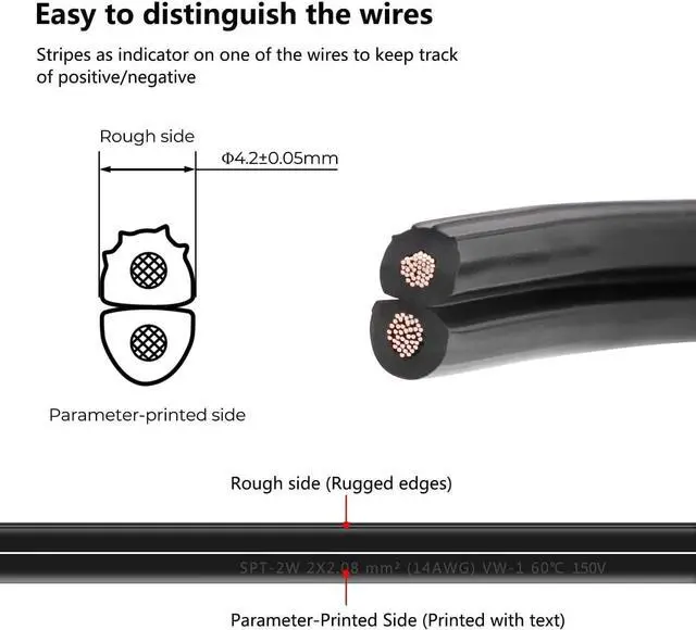 Alt view image 5 of 7 - FIRMERST 14/2 Low Voltage Landscape Wire Outdoor Lighting Cable 100 Feet